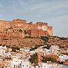 Blue City & Sky Photo: The Mehrangarh fort in Jodhpur as seen from a rooftop restaurant.