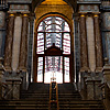 Flamboyant Facade Photo: The steps of the waiting room at Antwerp's Centraal Train Station.