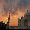 Fortuitous Fluke Photo: The sky glows brilliantly at dusk behind the Taj Mahal. (From the archives, due to time restraints.)