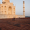 Atmospheric Glow Photo: The Taj Mahal glows red at sunrise.  (From the archives due to time restraints.)