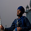 Ornamental Dagger Photo: A Sikh man holds a spear, sword and dagger at the Paonta Sahib Gurudwara.  (From the archives due to time restraints.)