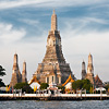 Wat Arun Dawn Photo: Wat Arun, the Temple of Dawn on the bank of the Chao Phraya river.