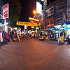 Khao San Road (Panorama) Photo: Interconnected user-controlled panoramas of the extreme ends and center of Bangkok travelers' hub, Khao San Road.
