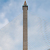 Thai Park Rama VIII Bridge (Before-After) Photo: The unique Rama VIII cable-stayed suspension bridge and its nearby local neighborhood park in Bangkok.